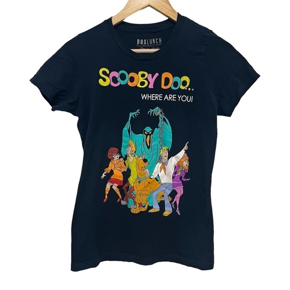 SCOOBY DOO Box Lunch Navy Blue Graphic Fitted T Shirt Size Small - Picture 1 of 7